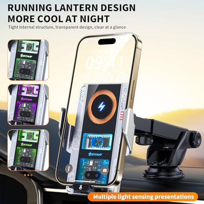 Wireless Car Charger with Phone Holder Mount 15W Fast Car Charger Auto Clamping Phone Holders for You Car Windshield Dashboard Air Vent Accessories for iPhone 13 Pro Max15141211Samsung Galaxy Googl