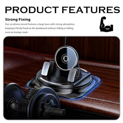 Car Dashboard Phone Holder 360° Rotatable,Portable Anti-Slip Car Phone Holder Horizontal & Vertical Place,Strong Self-Adhesive Dashboard Cell Phones Holders Cars Accessories - color: Circular Surface