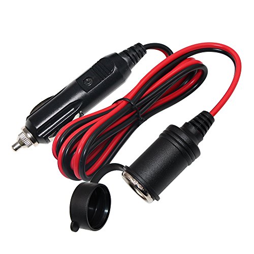 SPARKING 6FT Car Cigarette Lighter Extension Cord - Male Plug to Female Socket 16AWG Heavy Duty Cable With LED Lights for Tire Pump, Air Compressor - size: 6FT