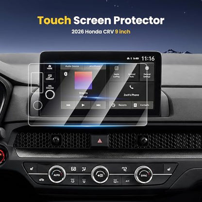 Karltys Screen Protector for 2026 2027 Honda CRV/HRV CR-V (LX/EX/EX-L/Sport Hybrid/TrailSport Hybrid/Sport-L Hybrid) 9 inch [No Glare & Fingerprint] Tempered Glass Honda CRV Accessories - size: 9" Honda CRV 2026