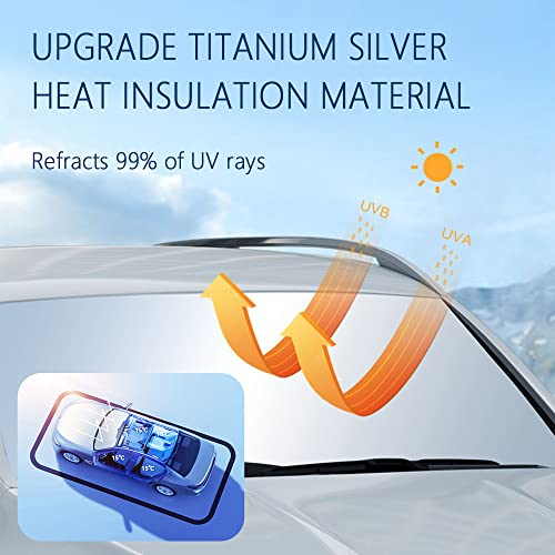 300T Thickened Automotive Glass Sunshade and Comes with Storage Bag,Keep Car Interior Cool,Windshield Sun Shade Fit for Small Cars (M: 55.12 * 27.6 inch) - color: M(55.12 * 27.6 inch)