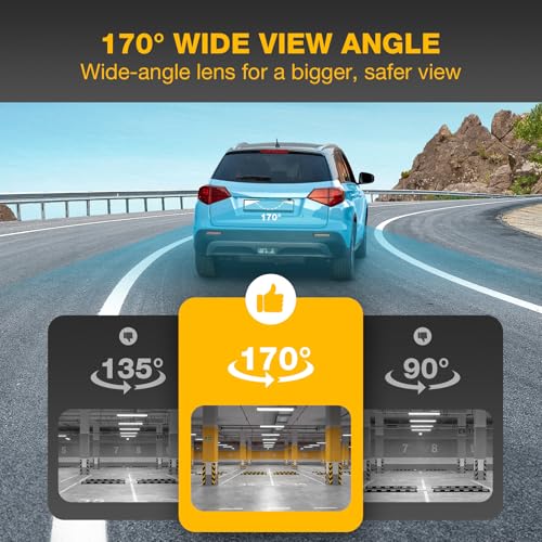 AHD 1080P Backup Camera Flush Mount, Metal Housing 170° Wide View Angle Rear/Side/Front View Camera for Car, HD Clear Night Vision IP69 Waterproof Reverse Camera, 18.5mm, 12V/24V, White