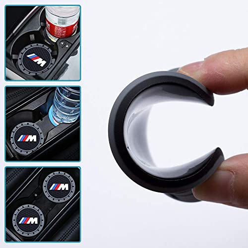 for BMW M Car Cup Holder Coaster, Auto Cup Holder Insert Coaster Compatible with BMW M M2 M4 M5 M6 M8 X1 X2 X3 X5 X6 M135i M240i Z4 328i X7, 2PCS - color: baoMma