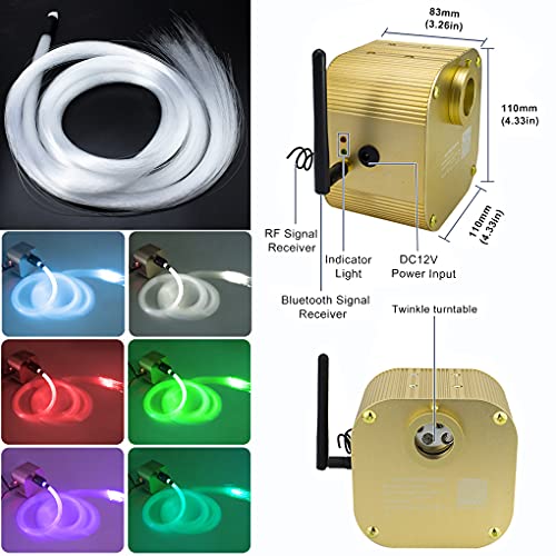 AZIMOM Bluetooth/APP Control 16W Twinkle Fiber Optic Lights Star Ceiling Lighting Kits 550pcs*0.03in13.1ft Fiber Strands RGBW Music Sound Control Light Engine Home Indoor Car Interior Decor - size: Star+550pcs*0.03in*13.1ft