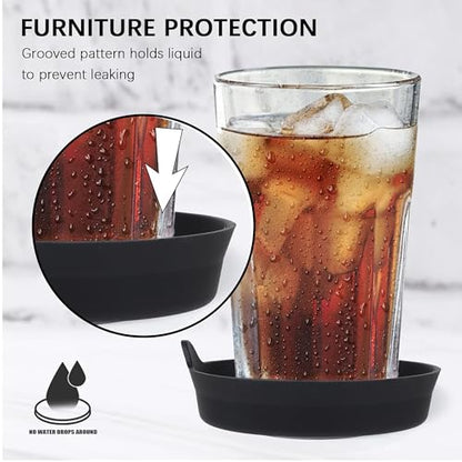 Amooca 4-Pack Car Cup Holder Coaster Bling Crystal Rhinestone Car Interior - color: Black Flower, size: 4 Pack