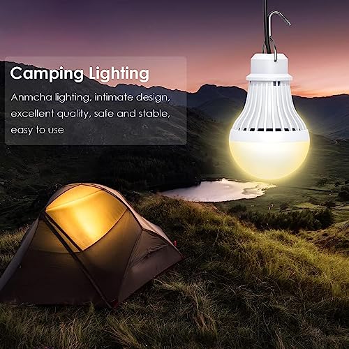 4 Pack USB Light Bulb, USB LED Camping Light Lantern, 8.2 ft Extra Length Cord Tent Light with USB Y-Cable, Portable LED Bulb for Garage Warehouse Car Truck Fishing Boat Room Emergency Light, Warm - style: Warmwhite-4pcs