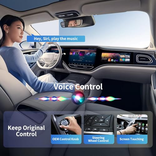 Wireless Carplay Adapter for Apple iPhone (2025 Upgraded), Convert Wired to Wireless Car Play Dongle, Mini USB Design with Extension Cable, Plug & Play Stable Connection for iOS 10+ for Car from 2016