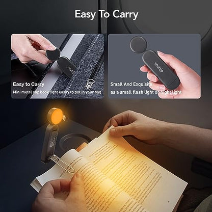 VAVOFO USB Rechargeable Book Light, Bookmark Clip on LED Reading Light - color: Gray