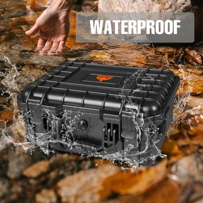 Jack Boss Hard Case, 13.6x11.4x6 Inch Portable Weather Waterproof Protective Camera Case with Customizable Foam, Fit Use of Drones, Camera, Equipments,Black - color: BLACK, size: 13.6x11.4x6 in