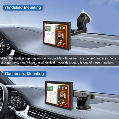 Carplay Mount (2Pack), Backup Camera Monitor Mount for Rohent, Baby Car Camera Holder, Car Play Screen Bracket for Carpuride, Rearview Back up Monitor Windshield Suction Cup Stand, Car Stereo Holder