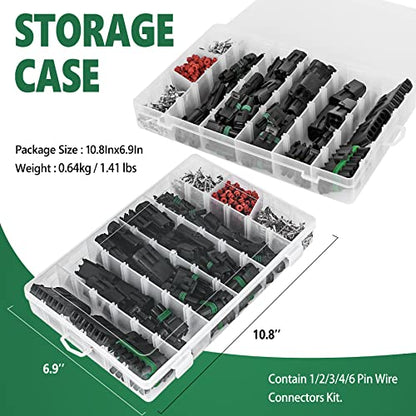 376Pcs 25 Kits Waterproof Automotive Electrical Connectors 1/2/3/4/6 Male&Female Pin 22-14AWG Wire Harness Spark Plug Connector Terminals Plug Kit Car - size: 25 Kits 22-14AWG 1/2/3/4/6 Pin