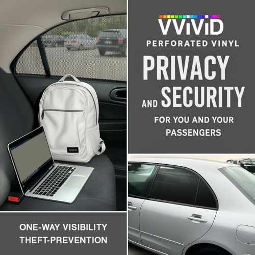 VViViD Black Perforated One-Way Vision Vinyl Automotive Window Wrap Roll (1.5ft x 4ft) - size: 1.5ft x 4ft