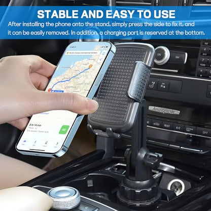 wuyaoyao Car Cup Phone Holder, Long Neck Cup Phone Cradle Holder for Cars, 360° Rotatable & Adjustable, No Shaking Gooseneck Phones Mount for All Smartphones, Universal Car Accessories