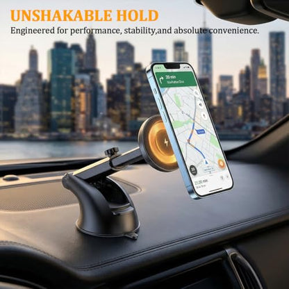 15W Car Mount Charger, Magnetic Wireless Suction Cup Vehicle Dashboard Cell Phone Holder with Air Vent Clip, Automotive Interior Windshield Smartphone Charger Mount, Universal Fit (Style B) - color: Style B