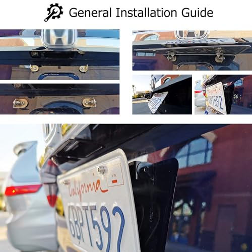 iJDMTOY Front/Rear License Plate Re-Position Bracket for All Car/Truck/SUV