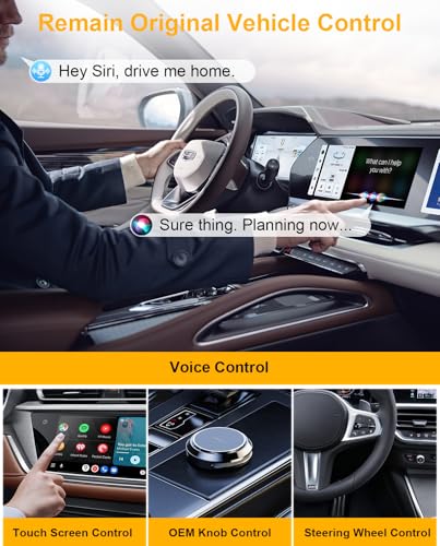 AI Box Magic Video Box, 4-in-1 Wireless CarPlay & Android Auto Adapter with Netflix YouTube TF Card Slot Convert Wired to Wireless, Dual WiFi, USB-A/USB-C Plug & Play Dongle for OEM Wired CarPlay Cars