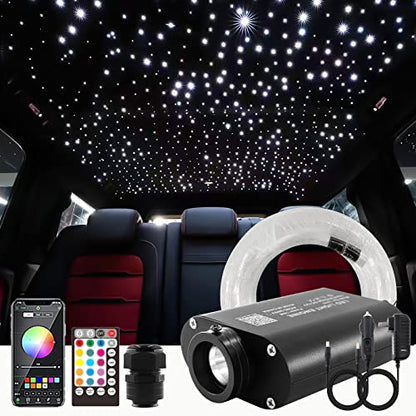 ATOKEE 16W Sound Activated Starlight Headliner Kit Mixed 450pcs 9.8ft - size: 450pcs of (0.03in+0.04in+0.06in)*9.8ft