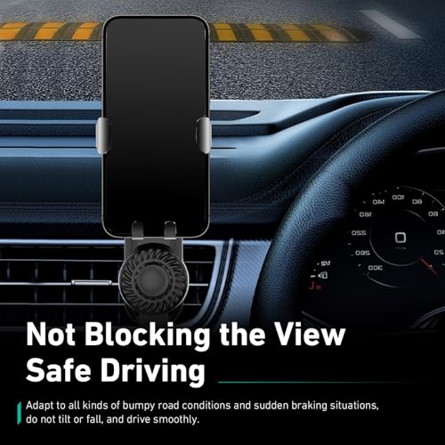 1 PC Car Cell Phones Mount, 360 Degree Rotating Car Vent Phone Mount, Gravity Sensitive Clamp Air Vent Phone Holder, Universal for 4 "-7" Smartphones (Black)
