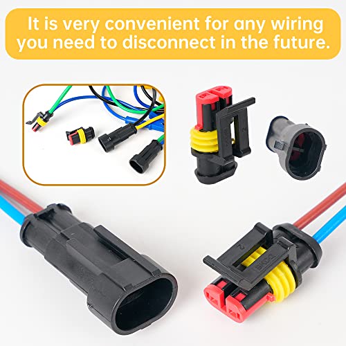 798Pcs 50 Kits Waterproof Automotive Electrical Connector Terminals 1/2/3/4/5/6 Male&Female Pin Automotive Wire Connectors Kit for Car Motorcycle Marine 22-16 AWG