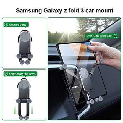 Z Fold 7 Car Mount Accessories, Gravity Linkage, A Vent (Black) - color: Black-V