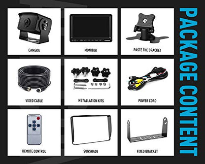 Fookoo HD 1080P Wired Backup Camera System: 7" Monitor + Rear View Camera - color: Black, size: 7 inches 1-camera