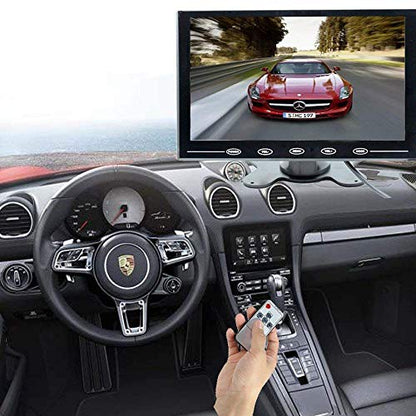 CAMECHO 9 Inch LCD Monitor HD Color Screen, 2 Video Input/HDMI/VGA, Support Car Backup, Mini PC Display, CCTV, Home Security, with Remote Control
