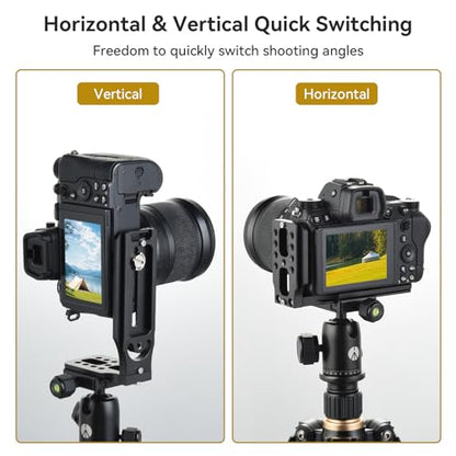 UTEBIT Camera L Bracket, with 1/4'' Screw Hole & Quick Release Plate
