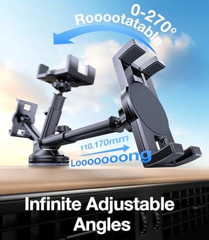 Tablet Holder for Car Mount for Tablet【Suction Cup】 360° Rotating iPad Mount for Truck Stand with Dash and Windshield, iPad Car Holder for All 4.7"-12.9" iPad Galaxy Tab, Road Trip Essentials