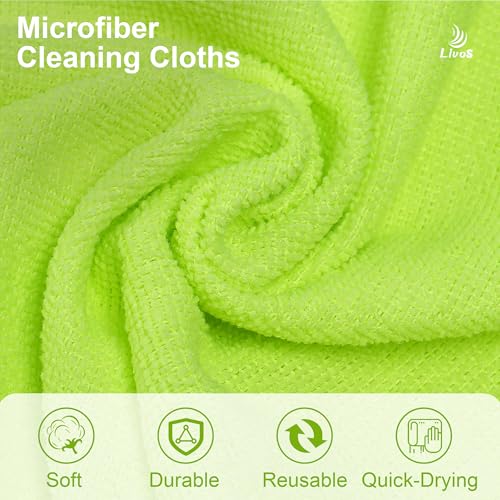 LIVOS Microfiber Cleaning Cloth Roll - 80 Pack, Reusable Paper Towels Green Tear Away, Microfiber Towels for Car, Super Absorbent Lint Free Cleaning Rags for House, Kitchen, Window-11.5"x11.5" - color: Green