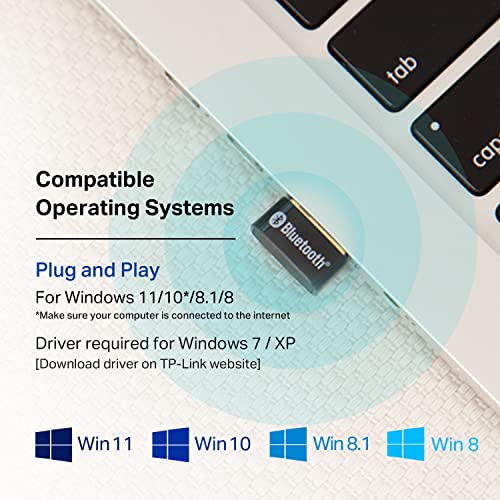 TP-Link USB Bluetooth Adapter for PC, Bluetooth 4.0 Dongle Receiver, Plug & Play, Nano Size, EDR & A2DP Technology, Supports Windows 11/10/8.1/8/7/XP for Desktop, Laptop, Keyboard, etc (UB400) - style: UB400