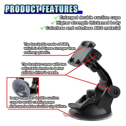 Windshield Mount for 4.3"/5" Backup Camera Display Monitor - Rear View Camera Screen Mounting Bracket with Suction Cup - Car Play Screen Reverse Cameras Monitor Mount for Cars (2PCS) - size: 2PCS