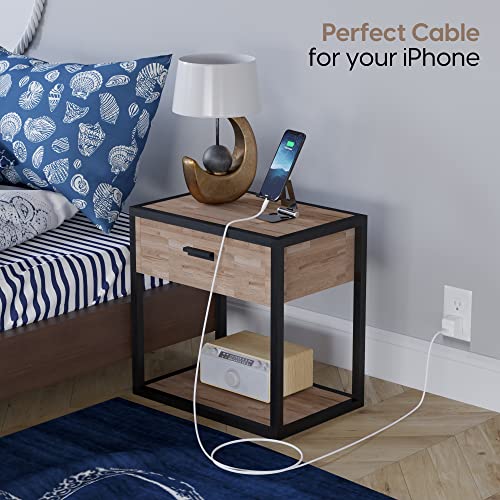 TalkWorks Lightning Cable Chargers Compatible w/iPhone 14/14 Plus/14 Pro/14 Pro Max, 13/13 Mini/13 Pro/13 Pro Max, 12/12 Pro/ 12 Pro Max - 6' Fast Charging Cords - MFI Certified (White, Pack of 4) - size: 6 feet (Pack of 2)