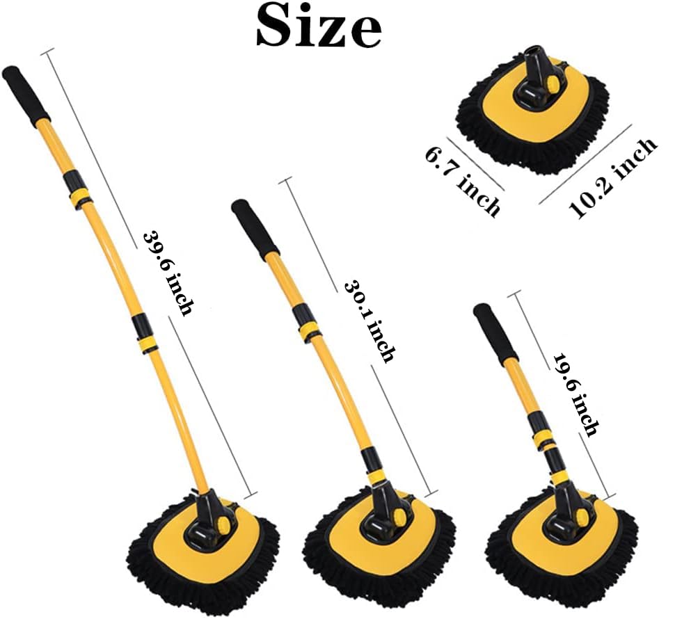BMLEI Car Wash Brush with Long Handle, Cleaning Mop Car Wash Kit,Yellow - color: Yellow01