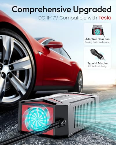 BESTEK Pure Sine Wave Power Inverter, 300W DC 12-17V to 110V AC Car Adapter - color: Black