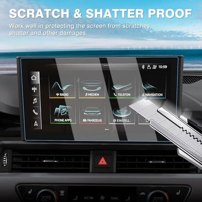 Karltys [Upgrade 2 Pack 2020-2025 Audi A4 A5/2021-2025 Audi Q5 Screen Protector 10.1-Inch [No Glare & Fingerprint] for Touchscreen, HD Clear Tempered Glass Protector Audi Accessories - size: 2020-2025 Audi A4 A5/2021-2025 Q5 10.1-Inch