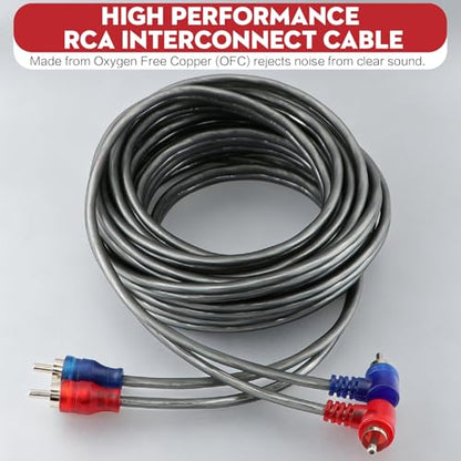 8 Gauge Car Amplifier Wiring Kit, 800W Amp Kit Complete 8 Gauge Car Amplifier Installation Wiring Kit for Car Audio Subwoofer - 8GA GA CCA Red Power Wire, OFC RCA Interconnect Cable, Fuse Holder - size: 8 GAUGE