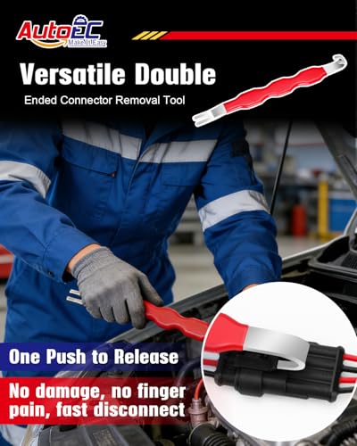 5PCS Automotive Electrical Disconnect Pliers Kit, High-Carbon Steel - color: Red,Set 2