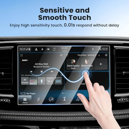 Canvcle 2PCS Screen Protector for 2021-2025 2026 Jeep Grand Cherokee L/Dodge Durango/Chrysler Pacifica, 10.1 Inch Touch Screen Protector Cover Tempered Glass Navigation Display Protective Film - size: 2021-Present Grand Cherokee L/Durango/Pacifica