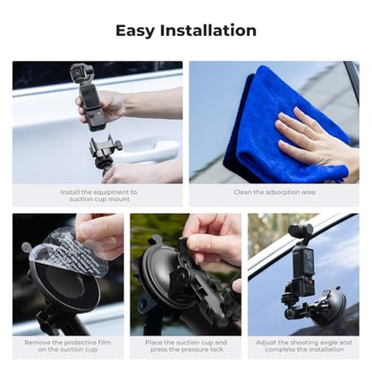K&F CONCEPT Suction Cup Mount Compatible with DJI Osmo Pocket 3/ Pocket 4