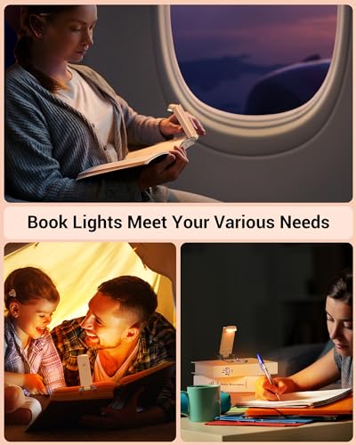DEWENWILS LED USB Rechargeable Book Light, Clip on Reading Light Peach Fuzz - color: Peach Fuzz