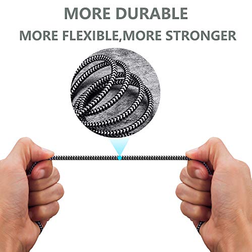 Aux Cord 10ft, 3.5mm Audio Cable - Nylon Braided 3.5mm Male to Male AUX Cable Cord for Car, Headphones, Home Stereos, Speaker - size: 10ft
