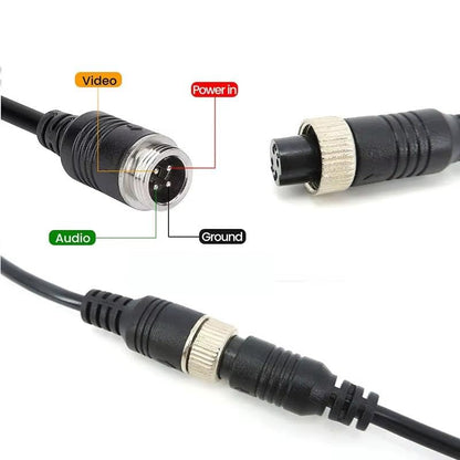 4PIN Aviation Extension Cable for Backup Camera Video Power Wire Waterproof Shockproof Reverse Rearview Monitor System for Car Truck Van Bus RV Camper Motorhome Trailer 16ft 5m - style: 16ft(5m)