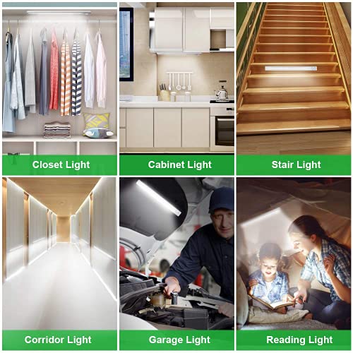 goodland 160 LED Closet Lights Motion Sensor Under Cabinet Lights Indoor Lighting 3000mAh Battery Powered Light Bar Dimmable Rechargeable Closet Light for Kitchen, Wardrobe, Stairs(1 Pack) - size: 15.35 inch 1 Pack 160 LED