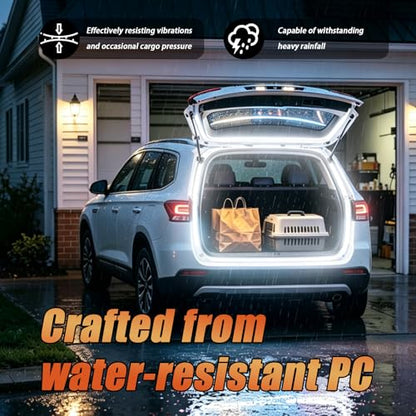 157.48 Inch Flexible Trunk Light Strip,Water-Resistant LED Light Strip for Car with Soft White Glow,Universal Concealed Ambient Lighting Car Strips Cars Accessories with Tools