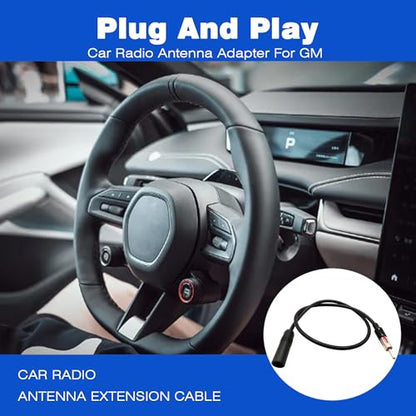 Radio Antenna Adapter Coaxial Cable, DIN Male to Female, 20 Inch Car Antenna Extension Cable for Auto Stereo, 2 Pack