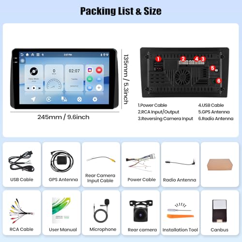 Android 15 4+128G Car Stereo for Dodge Grand Caravan 2010-2020 Chrysler Grand Town/Country 2011-2016 with Wireless Carplay Android Auto,9" Incell Touchscreen 32-EQ Bluetooth 5.0 GPS WiFi SWC+Canbus - color: P3-4+128G