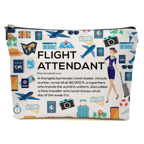 JIUWEIHU Flight Attendant Gifts Makeup Bag, Dog Gifts Cosmetic Bags - color: Multicolor 0071