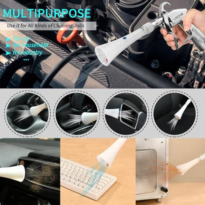 GOCCIDA Tornado Car Cleaning Gun Powerful Dry Car Detailing Air Gun Blower - color: Silver