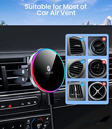 MOKPR Universal Air Vent Clip for Wireless Car Charger & Car Mount, Ultra Strong Anti-Shake Vent Grip for Most Car Phone Mount Holders with Joint Ball [Diameter 0.67 in (17mm)]