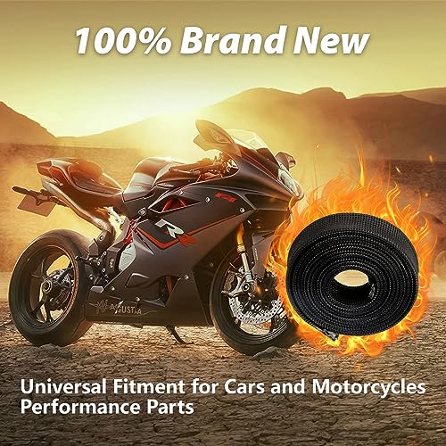Fiberglass Heat Shield Sleeve Adjustable Hose Heat Spark Plug Wire High Temp(5 Feet-0.5''Inch/13MM) For Exhaust Insulation Thermal Wrap Roll Car Brake Line Cable Protection Tape Black - size: 1/2''X 5'